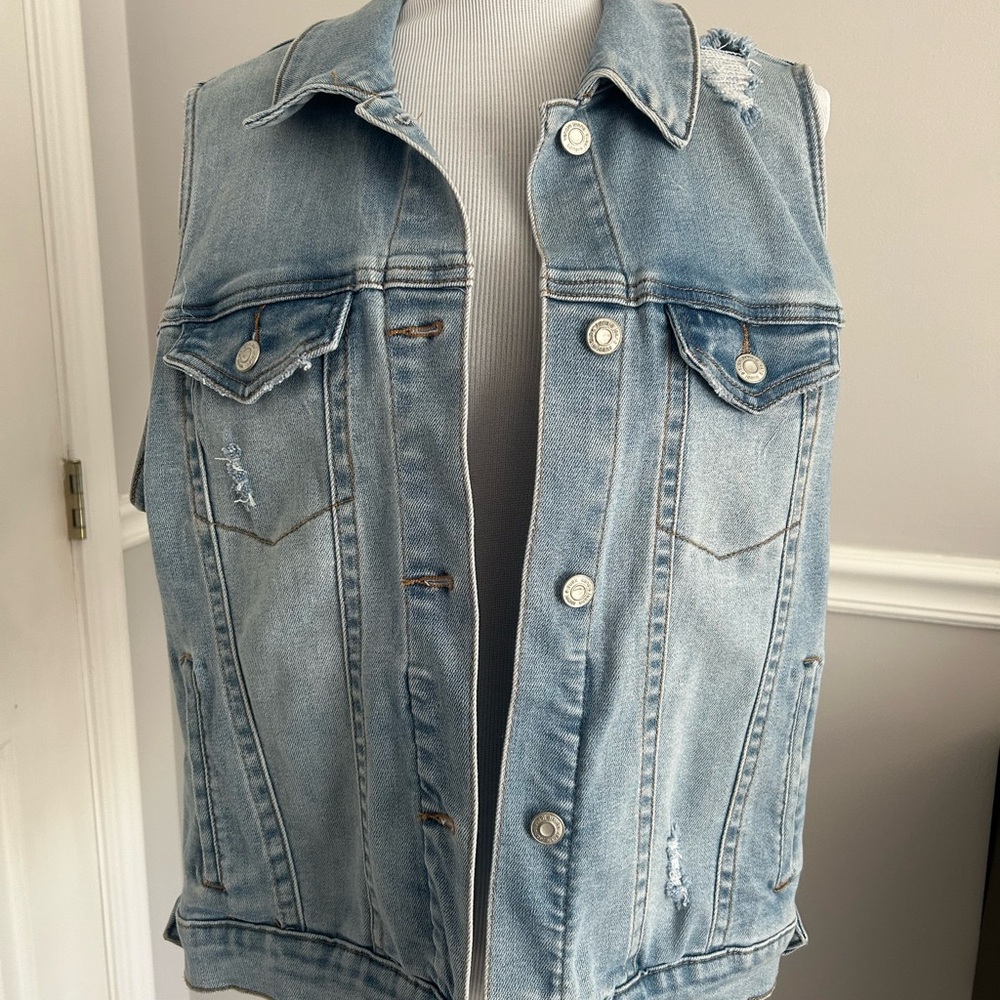 Kensie Light Blue Denim Vest